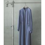 ワンピース バイカラースタンドギャザーワンピース