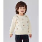 トレーナー  裏毛長袖トレーナー（総柄くま刺繍） キッズ 子供服 男の子 女の子