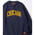 ショッピングポーション トレーナー スウェット 「UNIVERSAL OVERALL」T/C SWEAT CHICAGO FLOCKY PRINT / フロッキープリント裏起