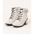 ショッピングアルジー ブーツ ALGY フェイクファー 編み上げ ショートブーツ キッズ 子供 女の子