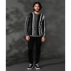 セーター ニット 「ＷＥＢ限定」ランダムストライプ３Dニットプルオーバー メンズ