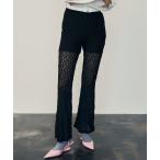 パンツ レーススリムフレアパンツ レディース