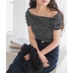 tシャツ オフショルダーカットソートップス レディース