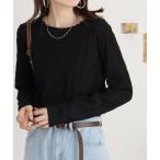 tシャツ mitis ウェーブジャガード クルーネックロンT レディース