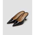 サンダル CUORE エナメルミュール 6.5cm BLACK レディース