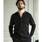 tシャツ 1PIU1UGUALE3 RELAX(ウノピゥウノウグァーレトレ リラックス)ダブルシルケット ヘンリーネックロングTシャツ 長袖Tシャツ