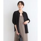 ブラウス シャツ 「洗える」シャーリングバンドカラーブラウス レディース