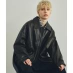 ブルゾン アウター ヴィンテージライク合成皮革オーバーサイズジップアップブルゾン メンズ レディース