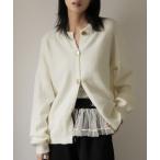 カーディガン クルーネックボタンカーディガン レディース