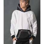 パーカー 「REGIEVO」モノトーン バイカラー ロゴ入り プルオーバーパーカー メンズ レディース