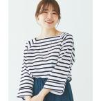 tシャツ ボーダースクエアネックワイドスリーブプルオーバー レディース