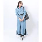 シャツワンピース Lee（リー）MAXI WESTERN DRESS/デニム・チェックシャツワンピース レディース/長袖ウエスタンシャツ