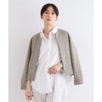 ブルゾン アウター 「洗える／UVケア」グレンチェック柄リバーブルゾン レディース