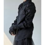 ブラウス シャツ 「YOUYILIN」ギャザースリーブ ラウンドカラーブラウス chw24a027 レディース