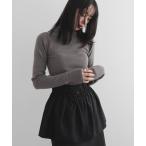 ニット セーター ハイゲージリブタートルニット レディース