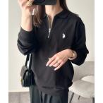 トレーナー スウェット U.S. POLO ASSN. Ada.別注 長袖 ハーフジップ ヘビーウェイト ポロシャツ スウェット レディース