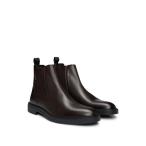 ショッピングシグネチャー ブーツ シグネチャーストライプ ディテール レザー チェルシーブーツ メンズ