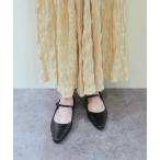 パンプス 「APOM」本革ポインテッドスクエアメリージェーンパンプス