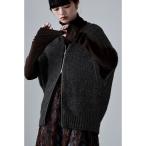 ベスト ジレ ダブルジップコクーンニットベスト レディース