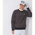 セーター ニット 「FILA GOLF」軽量ニット クルーネックセーター グラフィックチドリ柄 メンズ