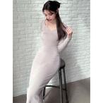 ワンピース ナローストラップリブワンピース