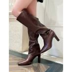 ブーツ バレルシェイプドロングブーツ レディース