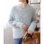 ニット セーター ラメフェザーバックスリットニット レディース