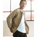 ショッピングアウター ジャケット ノーカラージャケット mj10207-Japanese Fabricケーブルキルティングノーカラージャケット メンズ