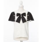 ブラウス シャツ 袖ケープハートボタンブラウス レディース