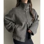 ショッピングブルゾン ブルゾン アウター 2wayスタンドカラーダブルジップショートブルゾン レディース