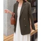 ジャケット テーラードジャケット 袖スリット金ボタンテーラードジャケット レディース
