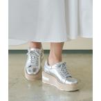 ショッピングエナメル スニーカー 「5周年限定」Acrux/エナメルスクエアトウ厚底スニーカー レディース
