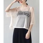 tシャツ カレッジロゴ シアーワイドTee レディース