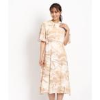 ワンピース 「洗える」流線柄ワンピース