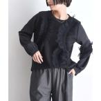 ショッピングフリル シャーリングフリルトップス レディース