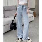 ジーンズ デニム デニムパンツ フリンジデニムワイドパンツ レディース