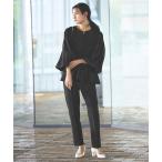 セットアップ オケージョンドレス 結婚式 洗える ストレッチ ｜ シアースリーブ TOPS＆ ピンタックパンツ ダンボールニット セットアップ ｜ マ