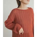 ニット セーター ウォッシャブル透かし編みニット レディース