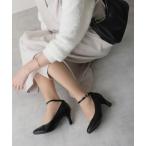 パンプス 2WAY 7.0cm ラウンドトゥ アンクルストラップ パンプス