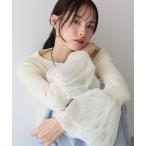 ショッピングカフス ニット セーター チュールカフスリブニット レディース