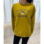 ショッピングミッキー トレーナー スウェット 「DISNEY/ディズニー」裏起毛 総刺繍トレーナー　ミッキーマウス レディース メンズ