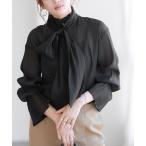 ブラウス シャツ リボンフリルブラウス レディース