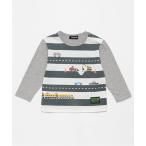 tシャツ 「人気商品再入荷」「直営店で取り扱い無し」乗り物プリント長袖Tシャツ キッズ 子供服 男の子 女の子