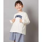 tシャツ 「120-130」サテンアップリケカレッジロゴロンＴ キッズ 子供服 女の子