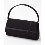 ハンドバッグ 「喪服・礼服用」リボン付きクロスラインブラックフォーマルバッグ