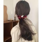 ショッピングシュシュ シュシュ 「resonance」ベロア 大粒パール シュシュ