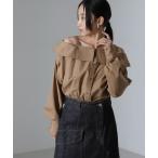 ブラウス シャツ オフショルダーデザインシャツ レディース