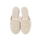 スリッパ ツイード ルームシューズ ホワイト