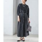 ワンピース 「結婚式・パーティ」「SHIPS別注」APUPIL_「手洗い可能」ジャカード 7分袖 ワンピース