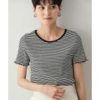 tシャツ 細ボーダーリブカットソー「洗濯機洗い可」 レディース